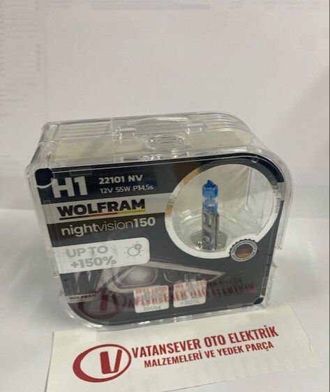 WOLFRAM 22101 NV H1 12V 55W P14,5s NIGHT VISION +%150 DAHA GÜÇLÜ +%20 BEYAZ IŞIK