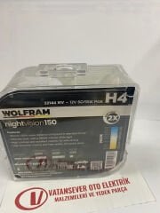WOLFRAM 22144 NV H4 12V 60/55W P43t NIGHT VISION+%150 DHA FAZLA + %20 DAHA FAZLA BEYAZ IŞIK